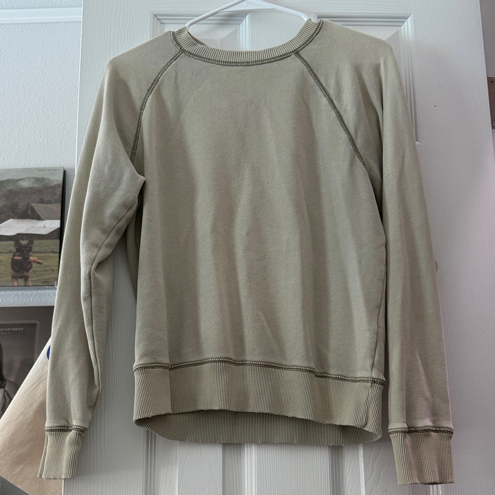 American Eagle Outfitters Light Gray/Green Sweater/Crewneck